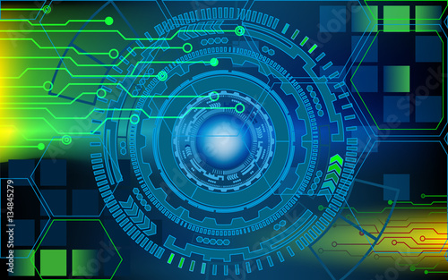 Futuristic circles HUD with lines and scheme. Vector.