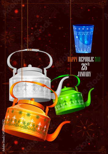 Indian tricolor kettle for Happy Republic Day of India
