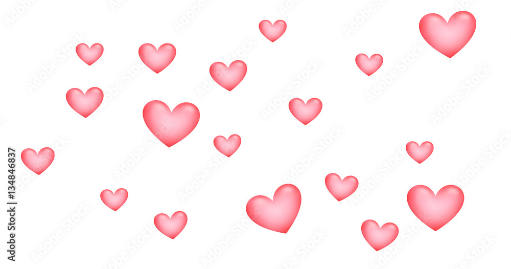 soft hearts background isolated