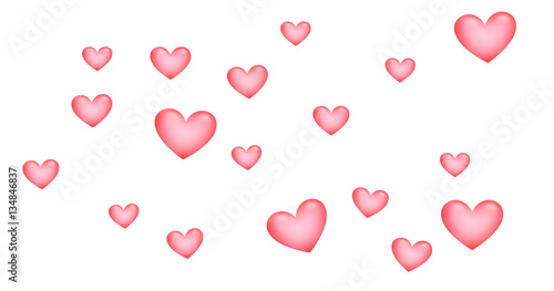 soft hearts background isolated