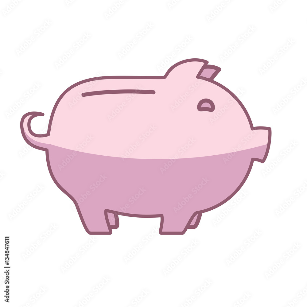 Piggy bank or money box symbol. Thin line linear vector illustration Piggy bank or money box symbol. Thin line linear vector illustration