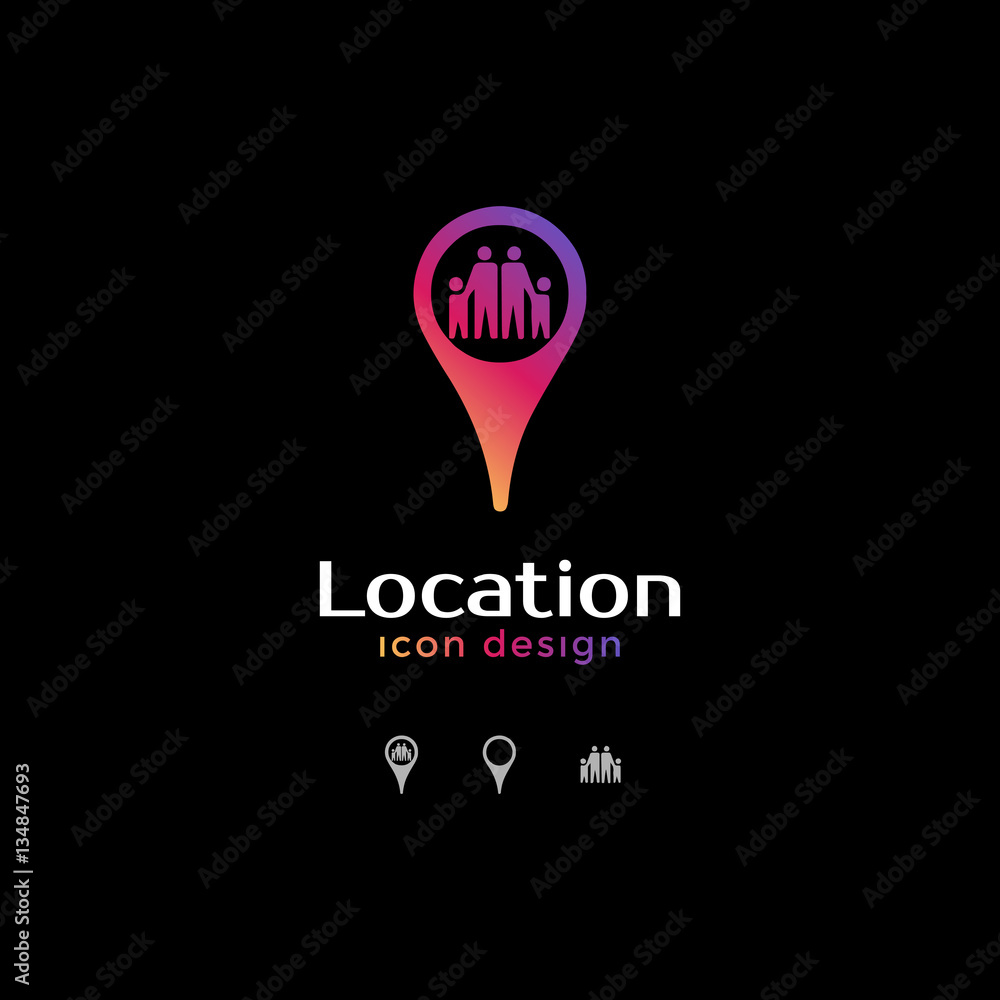 family icon. location icon for map family icon. location icon for map