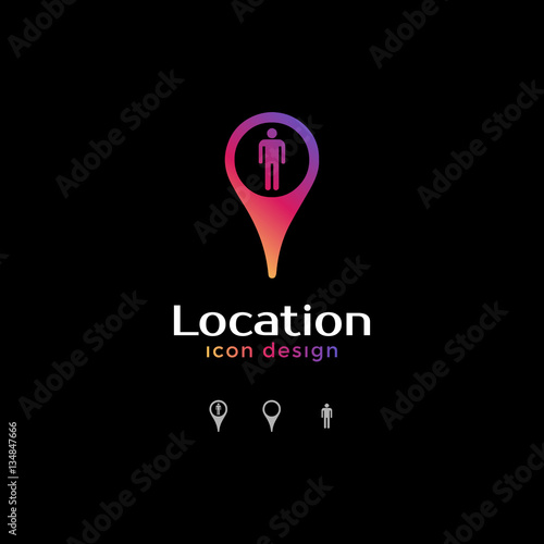 man icon. location icon for map