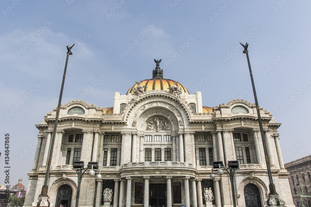 Facade of the Palacio de Bellas Artes in Mexico City, Mexico (North America)