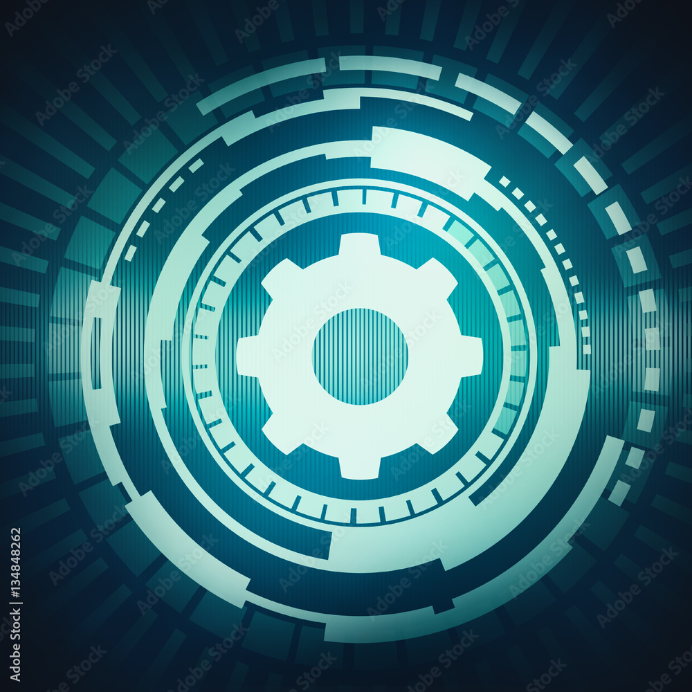 touch screen circle interface with gear icon touch screen circle interface with gear icon