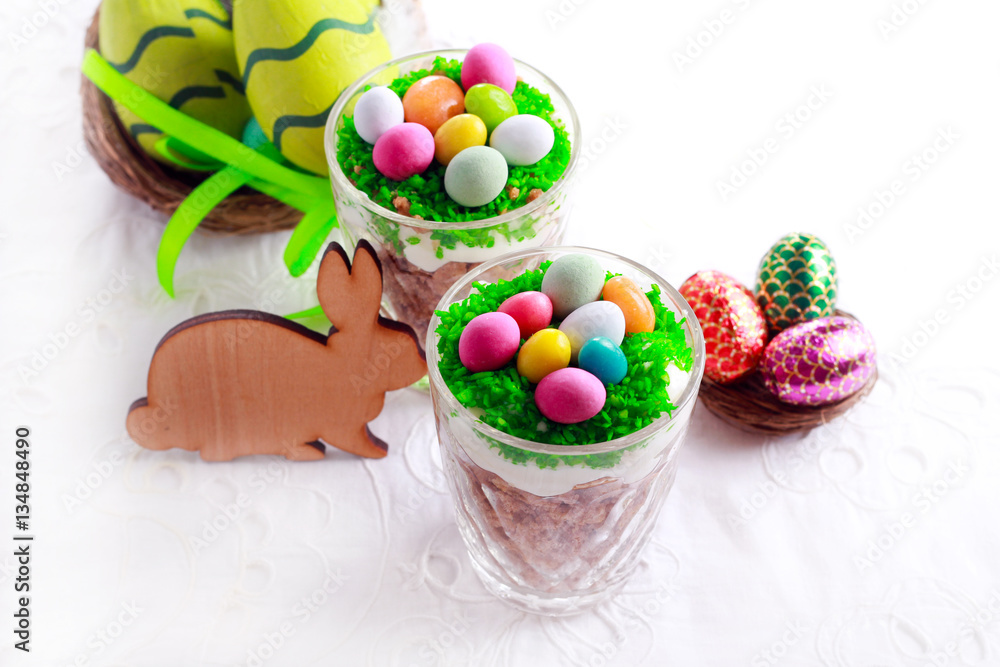 Easter dessert with topping
