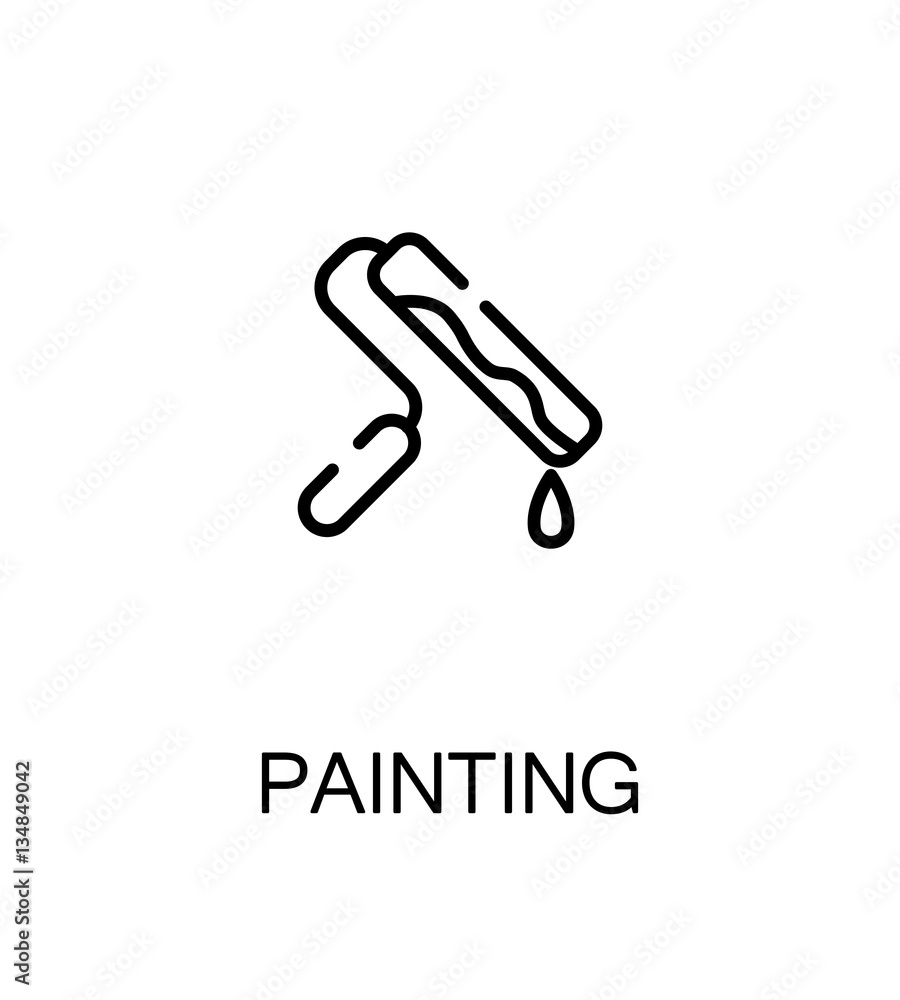 Painting flat icon. Painting flat icon.