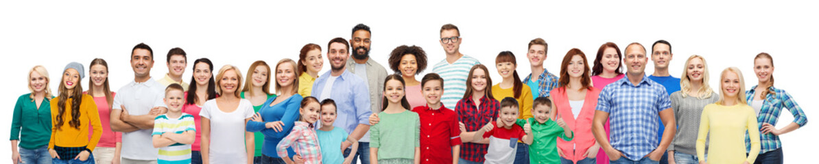 international group of happy smiling people