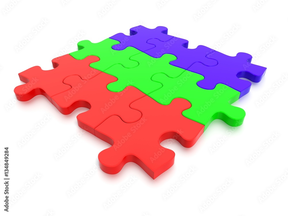 3D rendered Jigsaw Puzzle concept, depicting teamwork and connection 3D rendered Jigsaw Puzzle concept, depicting teamwork and connection