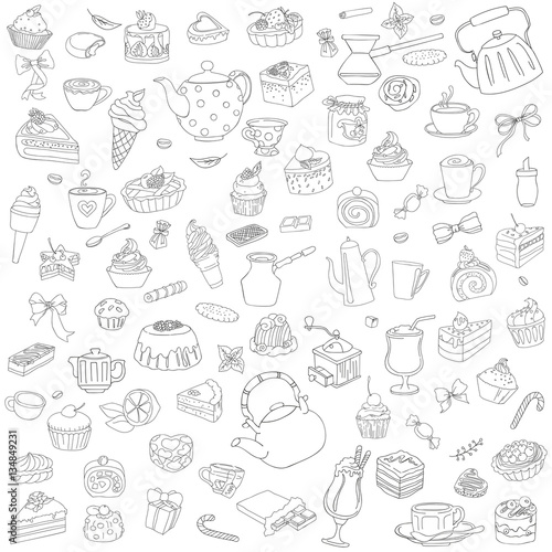 Vector set of different sweets