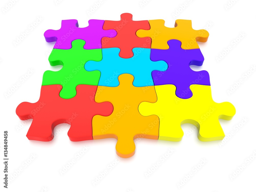 3D rendered Jigsaw Puzzle concept, depicting teamwork and connection 3D rendered Jigsaw Puzzle concept, depicting teamwork and connection