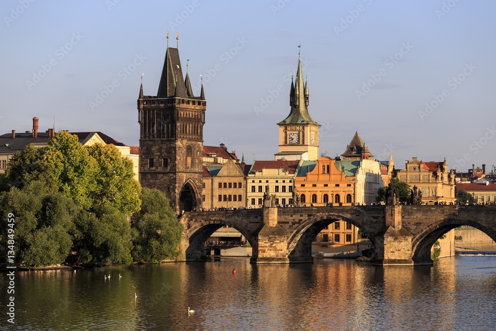 Charles Bridge crossing Vltava river, Praha, Czech Republic Charles Bridge crossing Vltava river, Praha, Czech Republic