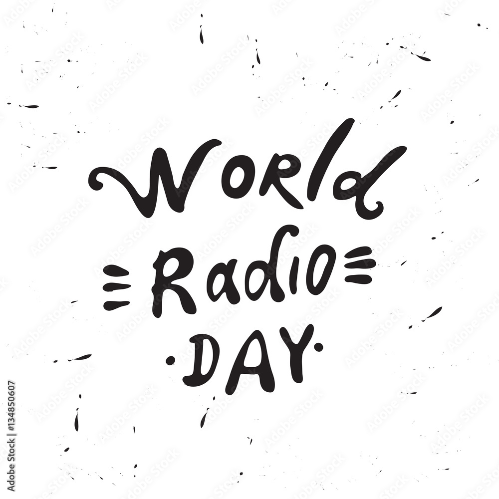 Hand drawn lettering World Radio Day.
