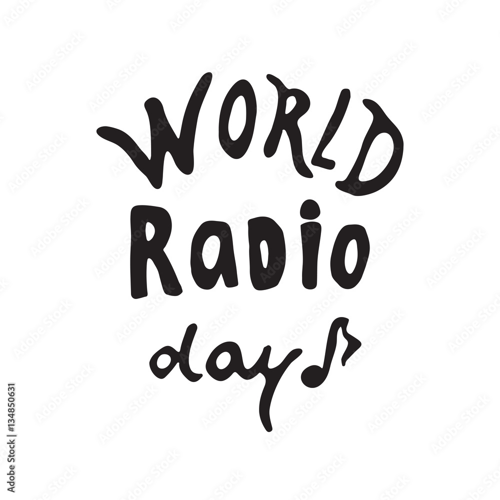 Hand drawn lettering World Radio Day.