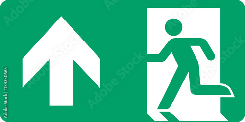 ISO 7010 E001 Emergency exit (left hand)