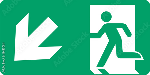 ISO 7010 E001 Emergency exit (left hand)