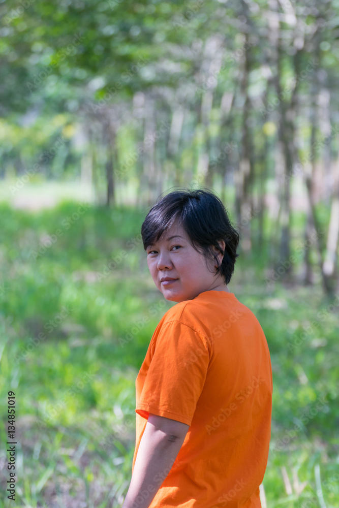 Asia woman at rubber tree natural latex Asia woman at rubber tree natural latex
