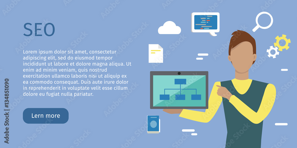 SEO conceptual Vector Web Banners in Flat Style SEO conceptual Vector Web Banners in Flat Style