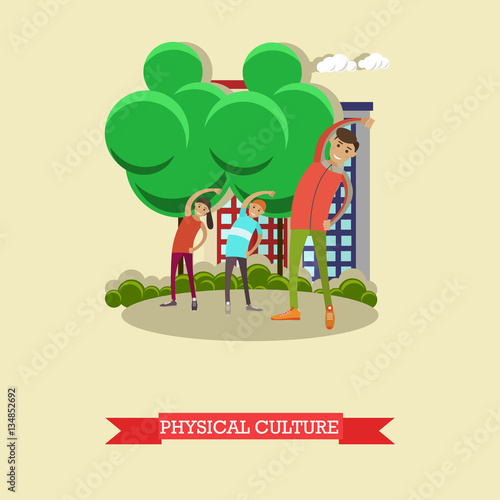 Physical education lesson concept vector illustration in flat style.