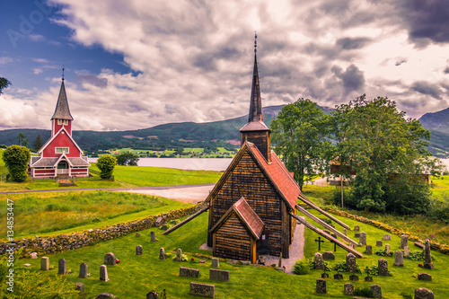 July 25, 2015: Stave church of Rodven, Norway photo