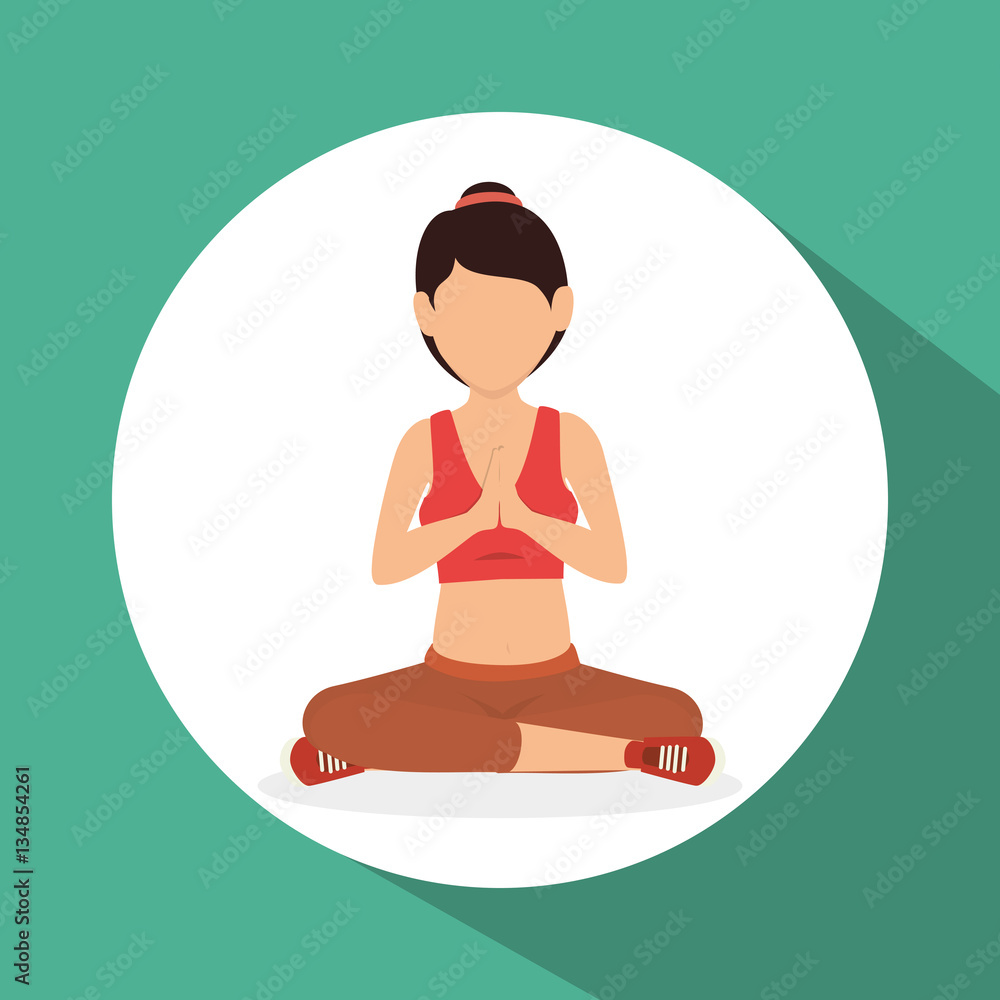 woman athlete avatar fitness sport vector illustration design