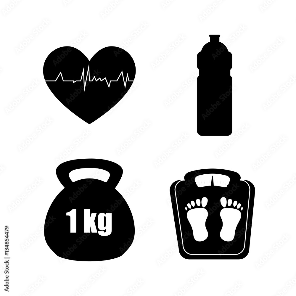 set fitness equipment icon vector illustration design