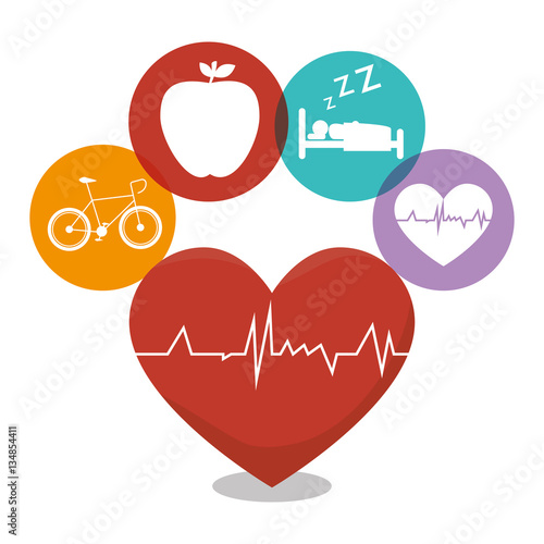 healthy heart cardio icon vector illustration design