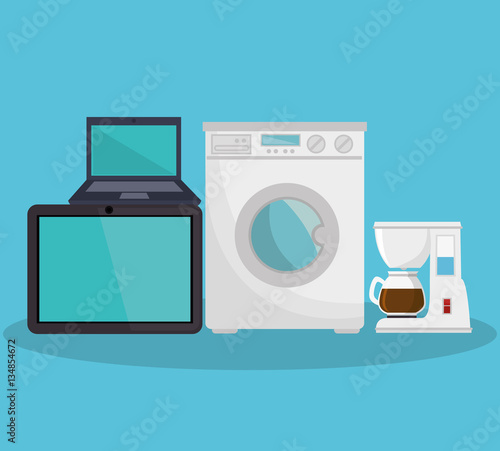 home appliances set icons vector illustration design