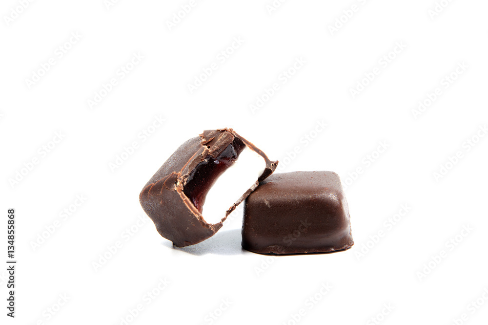 Chocolate candy with isolated on white background. Chocolate candy with isolated on white background.