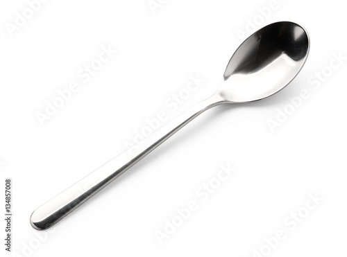 silver spoon isolated on white