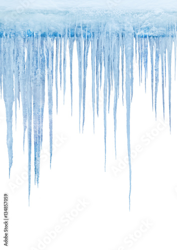 Icicles on a white background