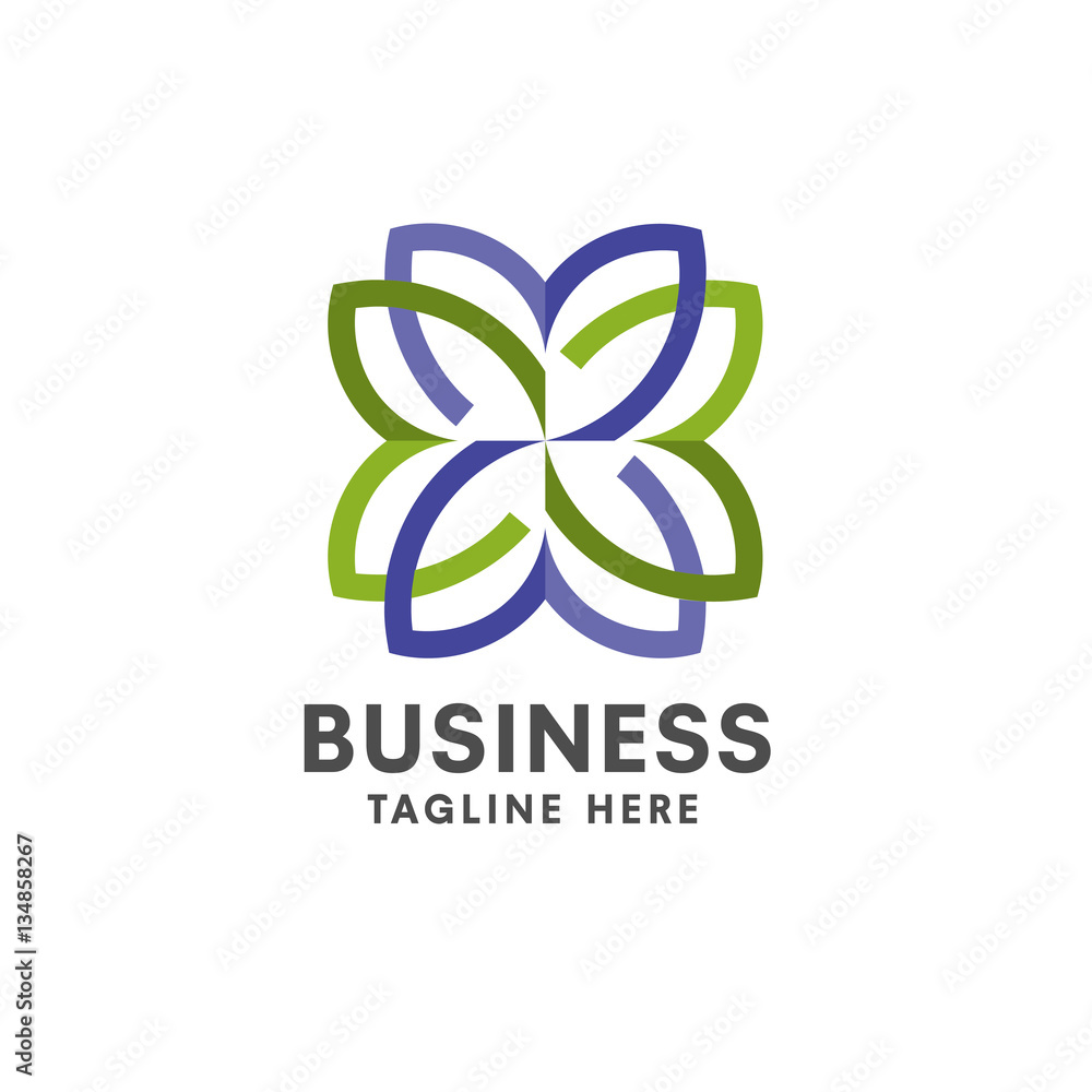 colorful flower outline logo template. Floral illusion logo. Minimal floral logo. Colorful flower. Business logo template. Flower outline icon.
