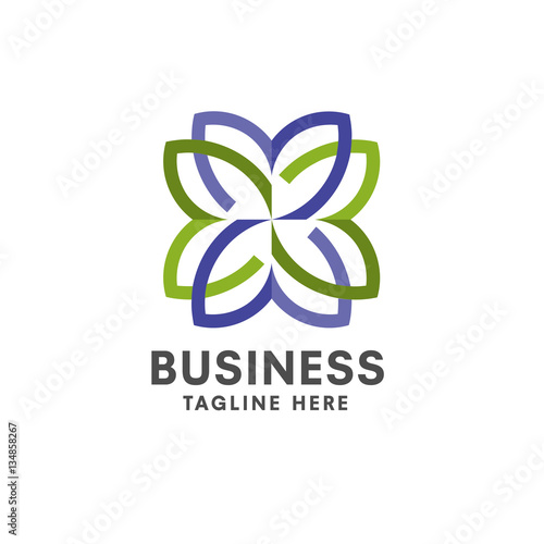 colorful flower outline logo template. Floral illusion logo. Minimal floral logo. Colorful flower. Business logo template. Flower outline icon. 