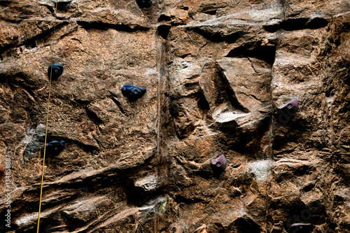 An indoor climbing wall
