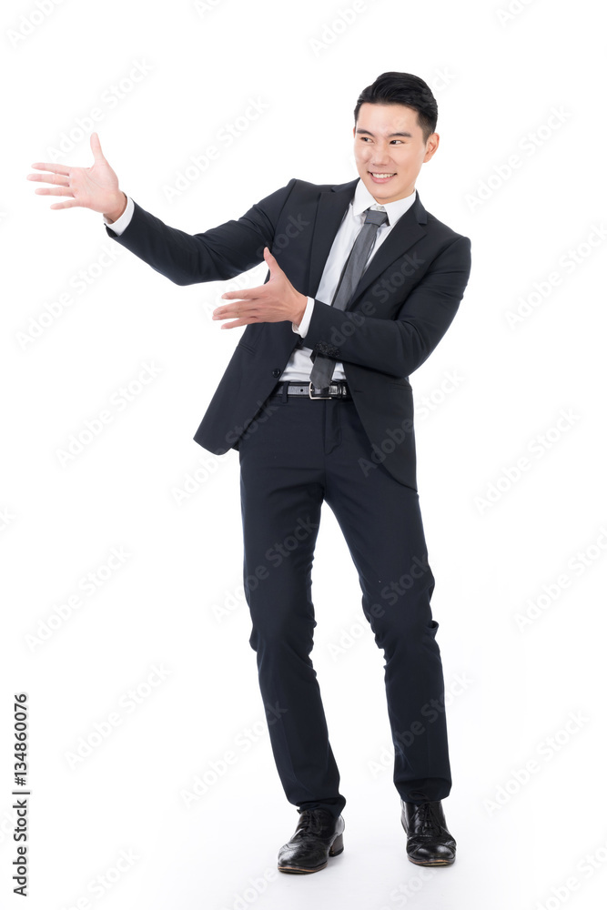 Asian businessman introduce Asian businessman introduce