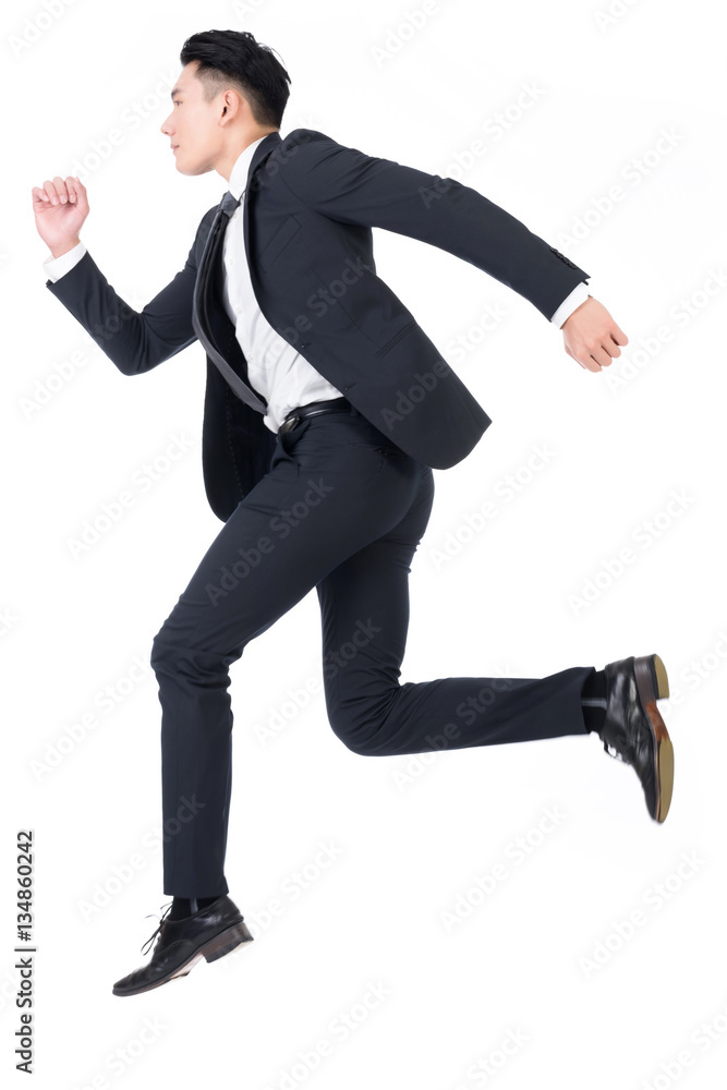 Asian businessman jump Asian businessman jump