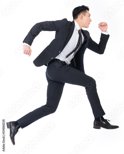 Asian businessman jump
