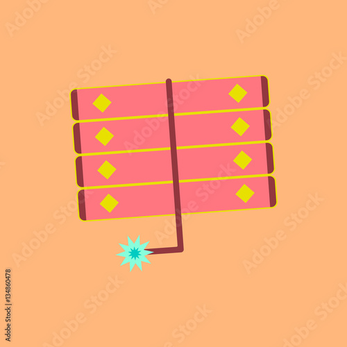 Vector illustration of Chinese new year celebration in flat style firecrackers