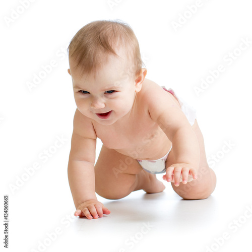 pretty crawling baby isolat...