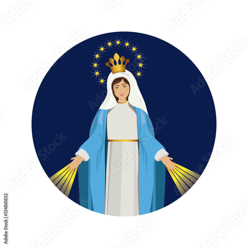 Holy virgin mary icon vector illustration graphic design
