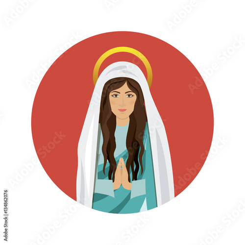 Holy virgin mary icon vector illustration graphic design