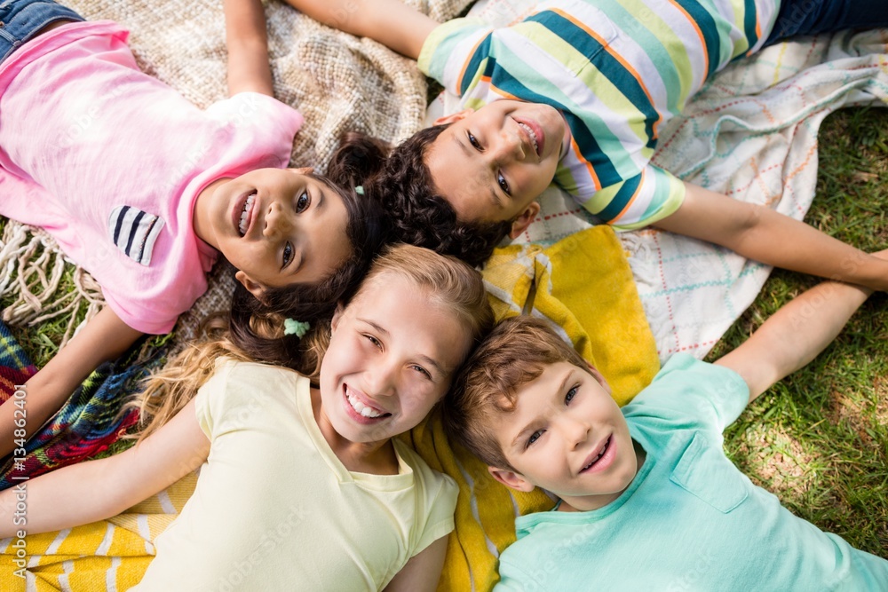 Portrait of kids having fun in park