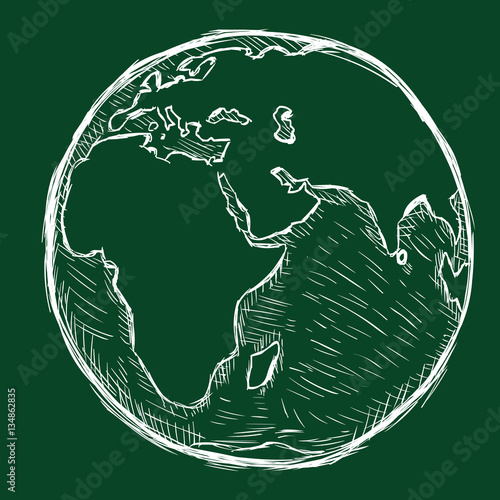 Vector Chalk Illustration - Globe