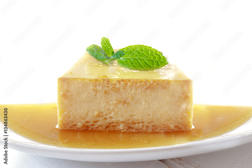 Delicious homemade Panna cotta dessert or flan.