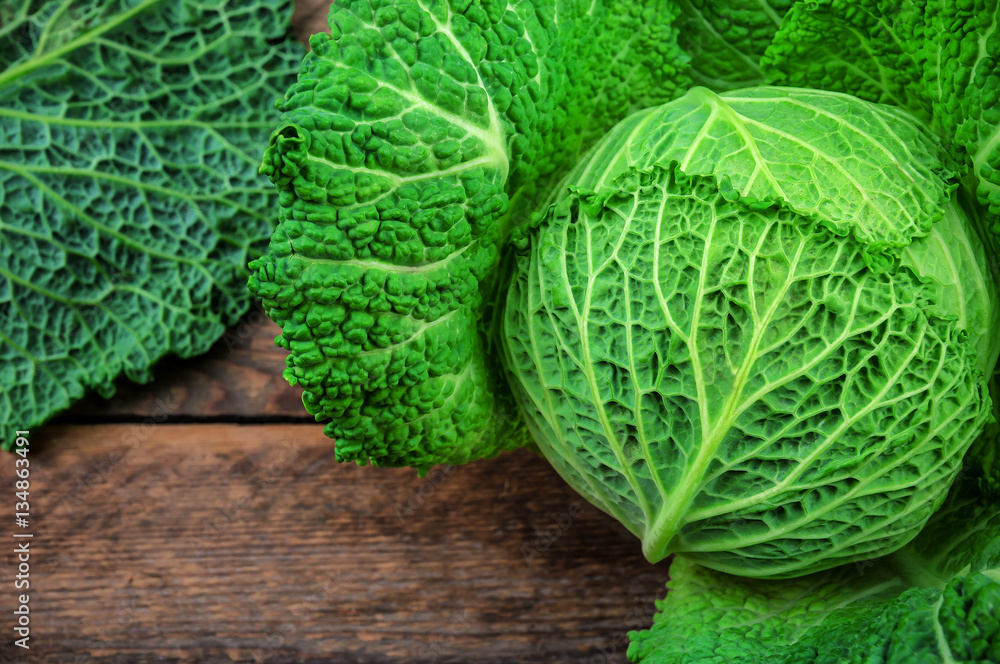 Fototapeta premium raw savoy cabbage
