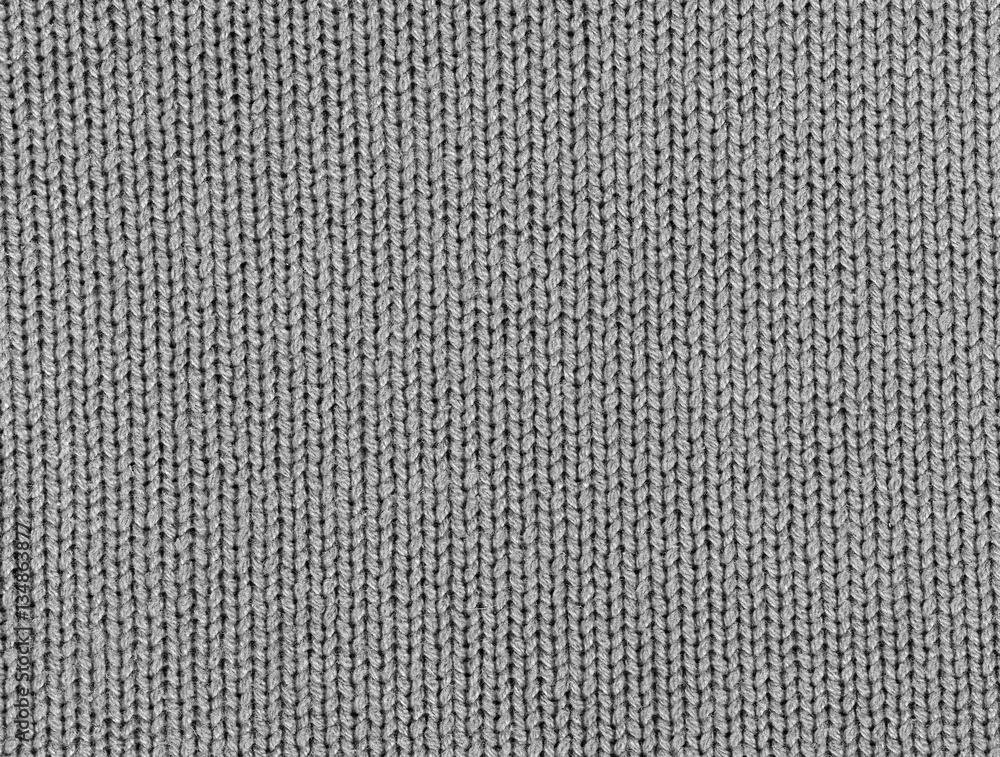 Grey color knitting texture.