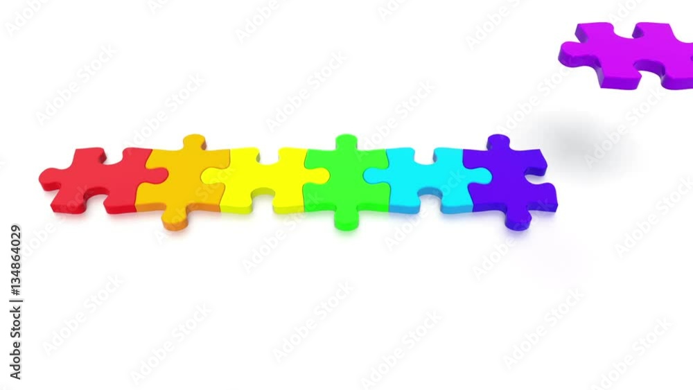 3D rendered video of a Jigsaw Puzzle solving in as concept, depicting teamwork and connection 3D rendered video of a Jigsaw Puzzle solving in as concept, depicting teamwork and connection