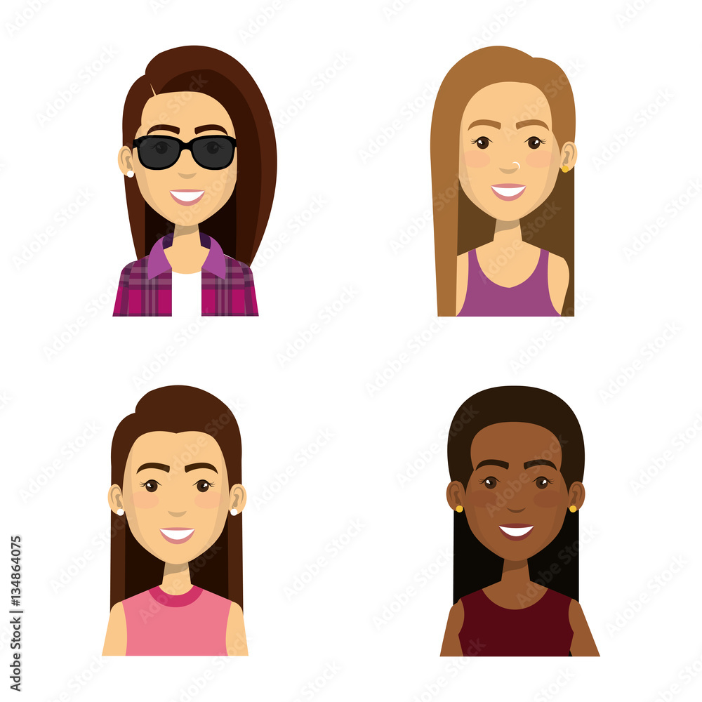 young people group avatars characters vector illustration design young people group avatars characters vector illustration design