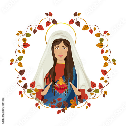 Holy virgin mary icon vector illustration graphic design