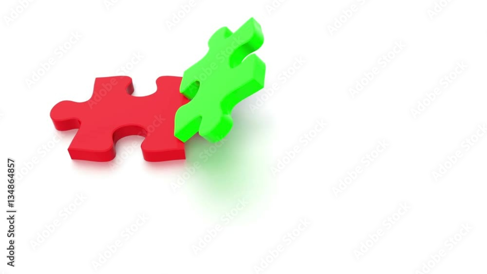 3D rendered video of a Jigsaw Puzzle solving in as concept, depicting teamwork and connection 3D rendered video of a Jigsaw Puzzle solving in as concept, depicting teamwork and connection